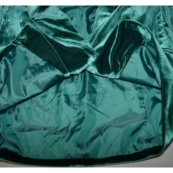 Cato Womens Holiday Green Velvet One Button Blazer Size S Pockets Christmas - Picture 7 of 10